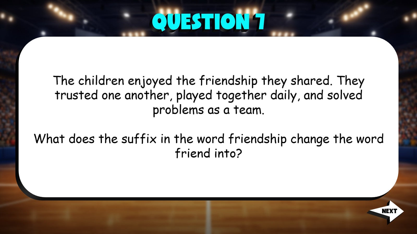 Identify Common Suffixes & Their Meanings TRASHKETBALL ELA Game - Grade 4