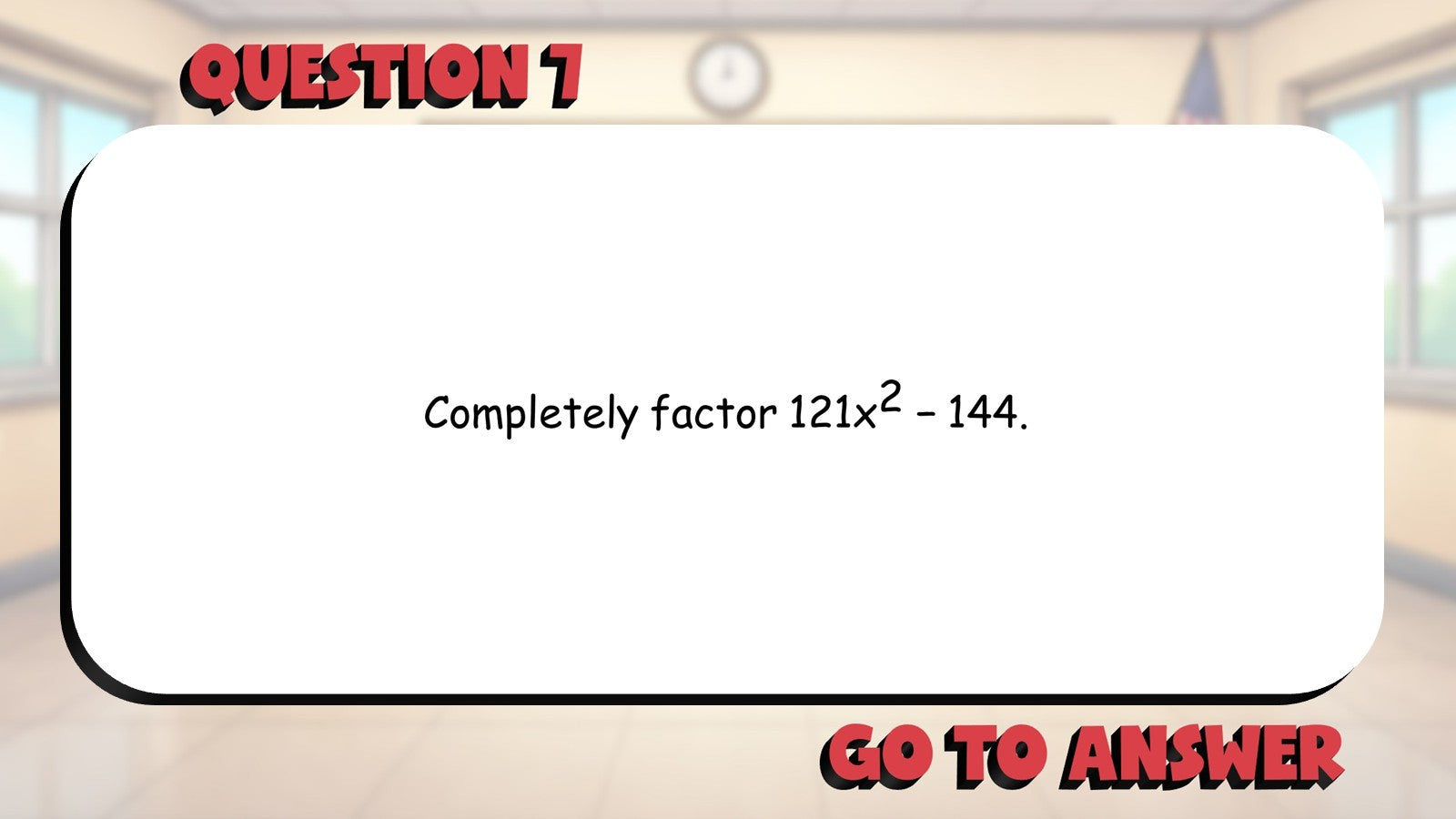 Factor Perfect & Difference of Squares BIG TERRIBLE GAME - No Prep Algebra 1