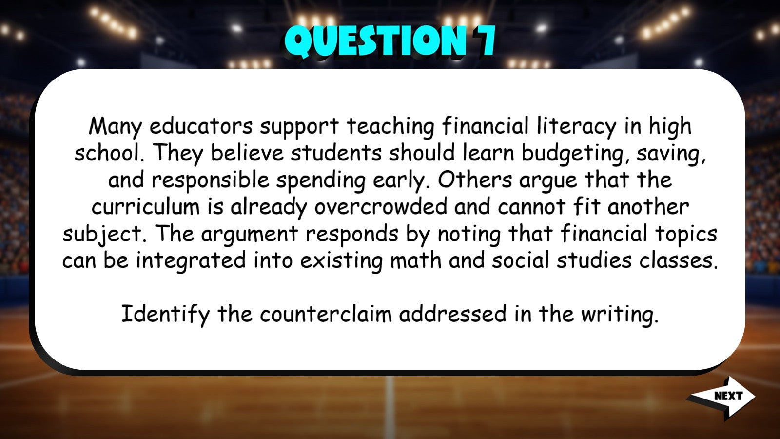 Identify Counterclaims TRASHKETBALL ELA Game - No Prep Grade 9 Review Activity