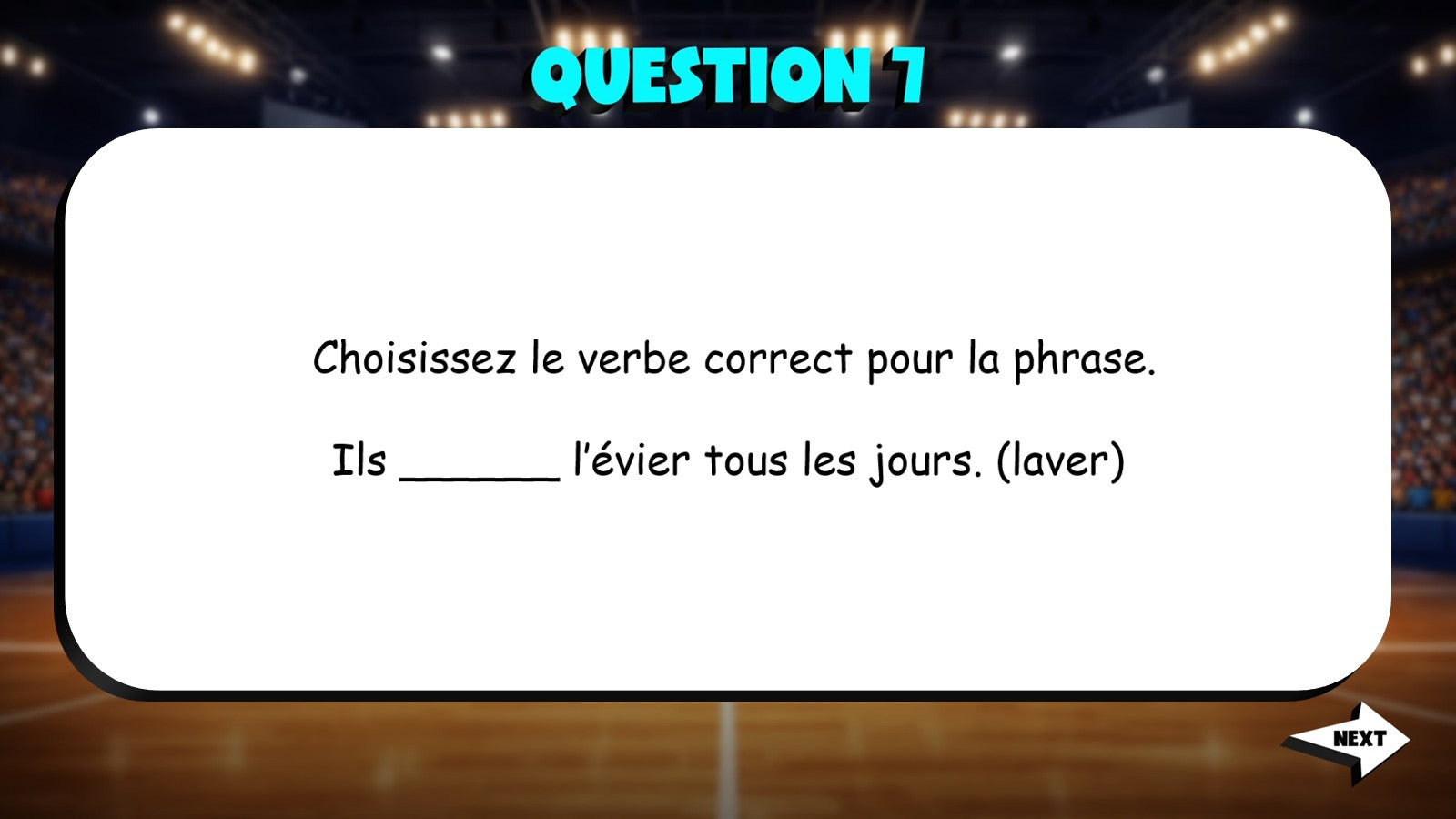 Fill In The Verb - Household Objects TRASHKETBALL French Game - No Prep Exercise