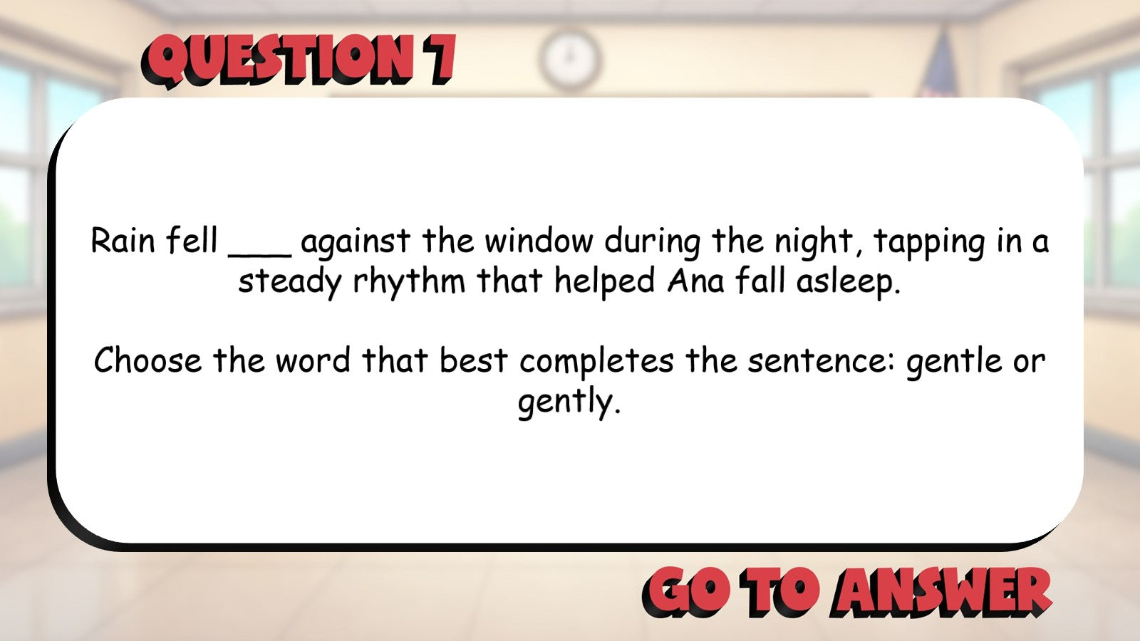 Select Adjectives & Adverbs That Fit Context BIG TERRIBLE GAME - Grade 3 ELA