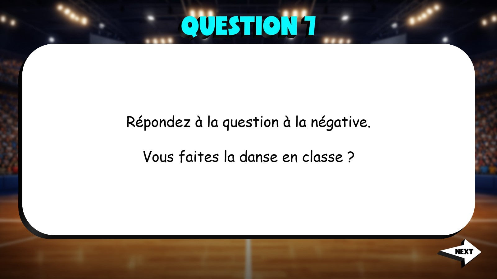 Answer the Question - School Subjects & Activities TRASHKETBALL Game - French