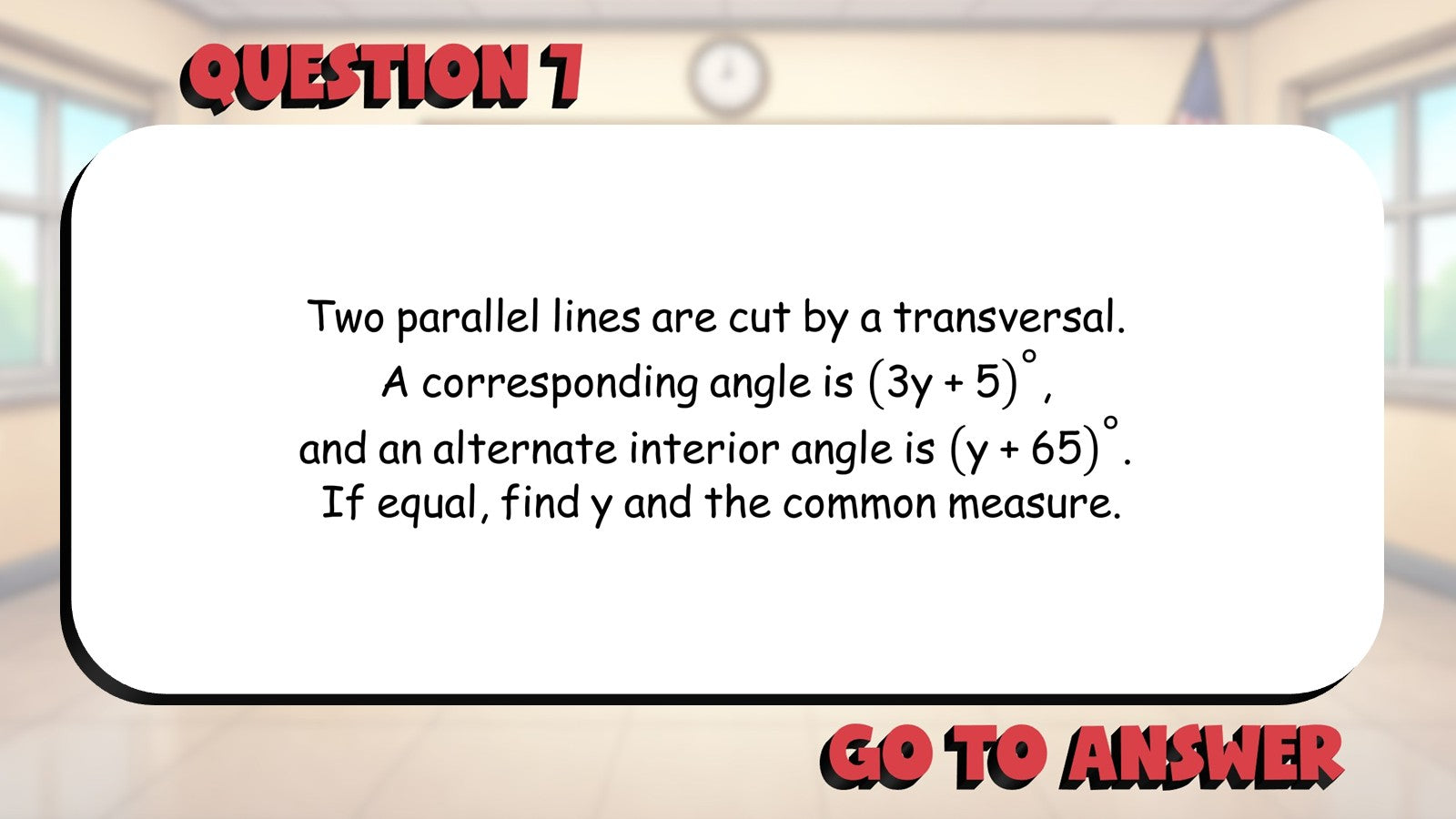 Corresponding Angles BIG TERRIBLE GAME - No Prep Geometry Math Review Activity