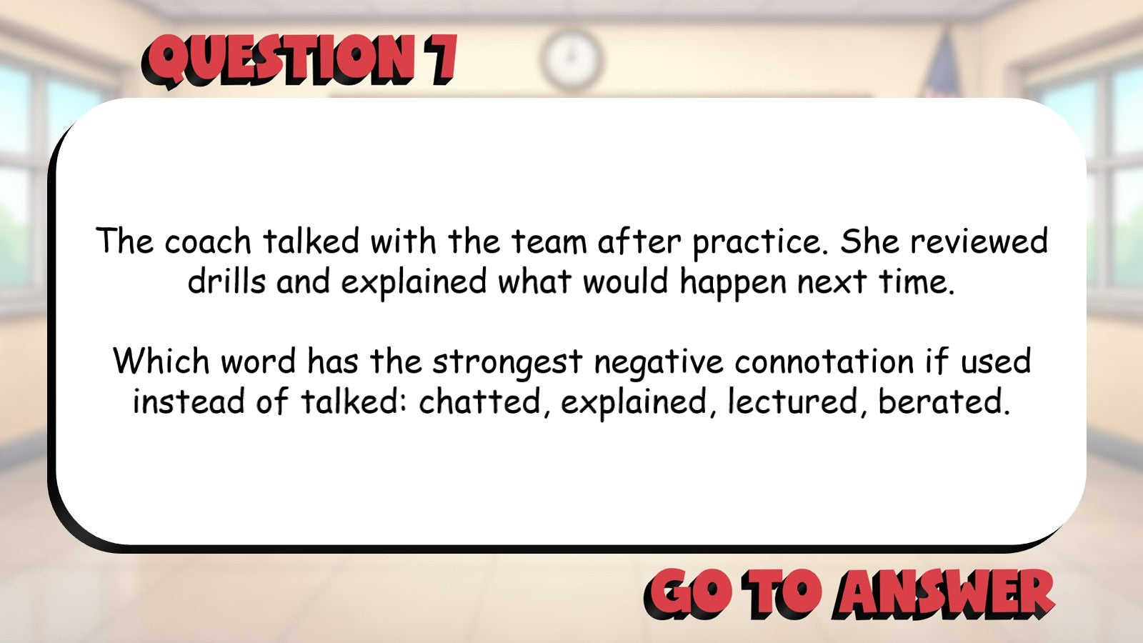 Identify Neutral Versus Loaded Word Choices BIG TERRIBLE GAME - Grade 5 ELA