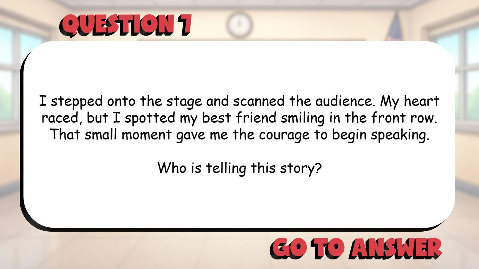 Identify the Narrator & Point of View BIG TERRIBLE GAME - Grade 4 ELA Review