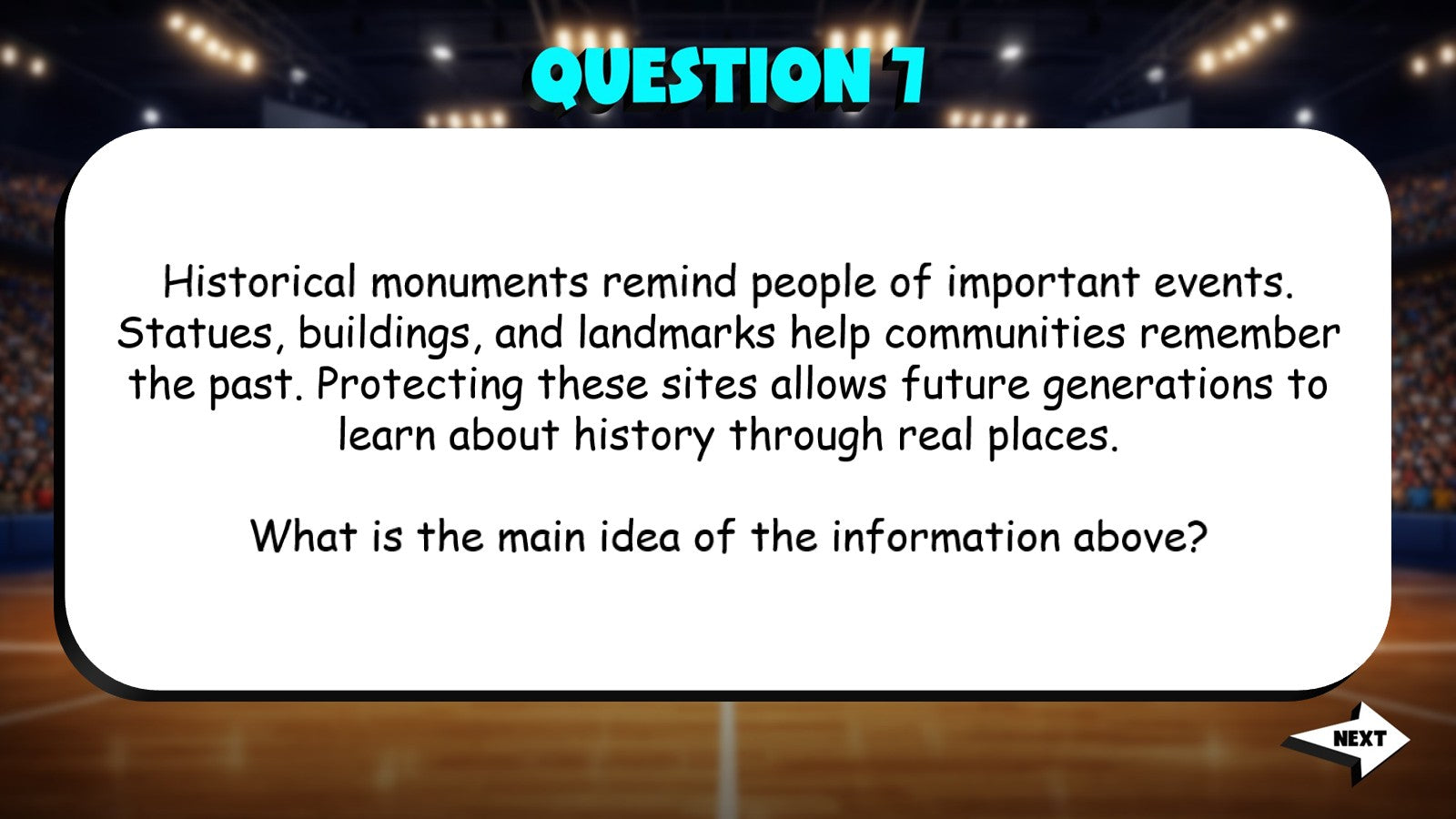 Identify the Main Idea of an Informational Text TRASHKETBALL ELA Game - Grade 4