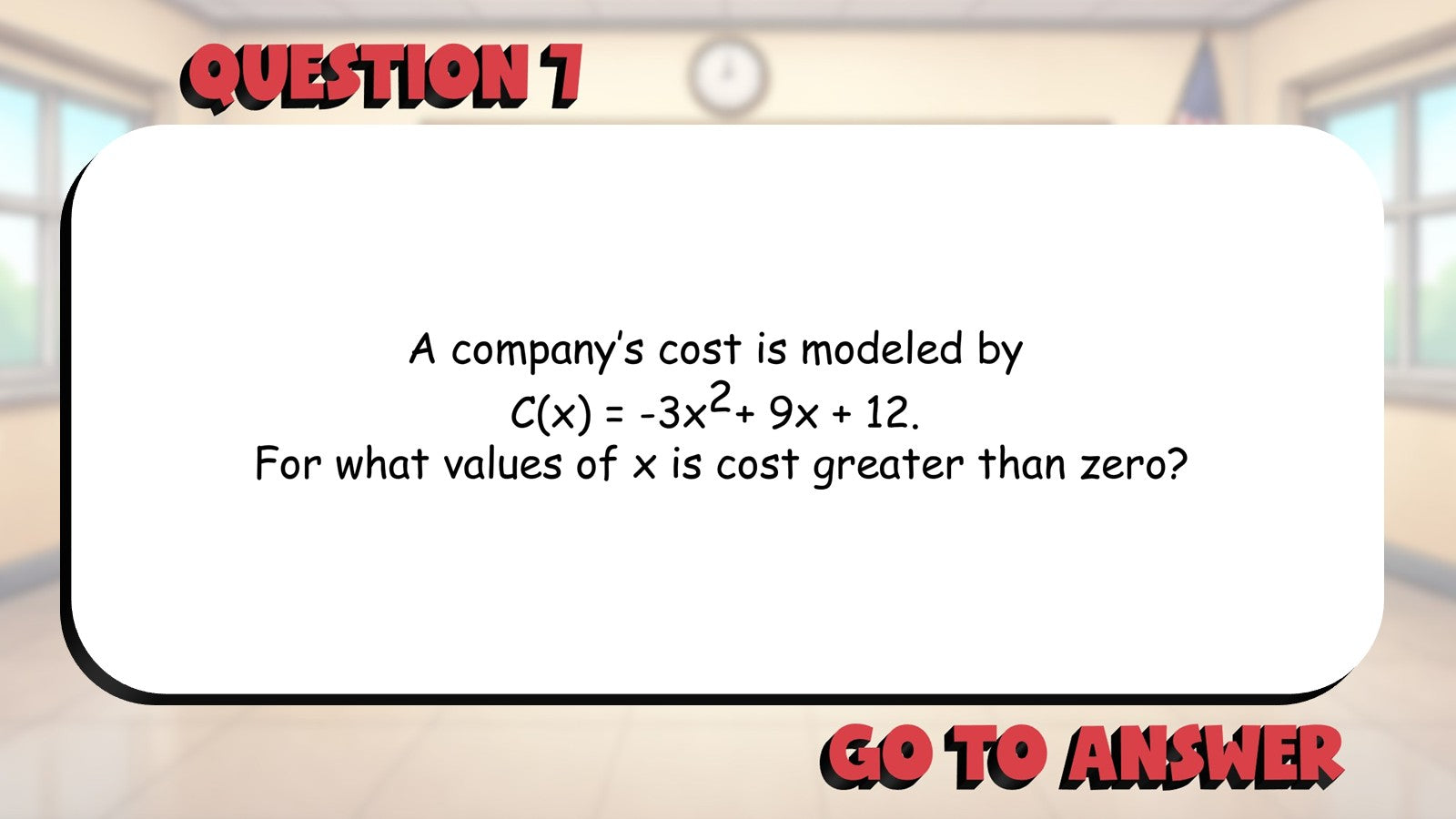 Apply Quadratic Inequalities BIG TERRIBLE GAME - No Prep Algebra 1 Math Review