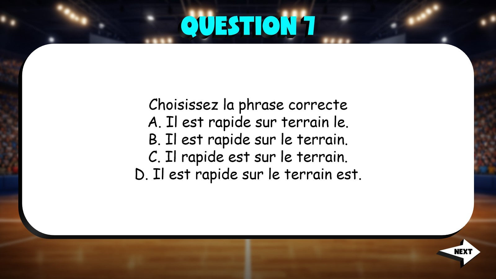 Select Correct Sentence - Sports TRASHKETBALL French Game - No Prep Exercise