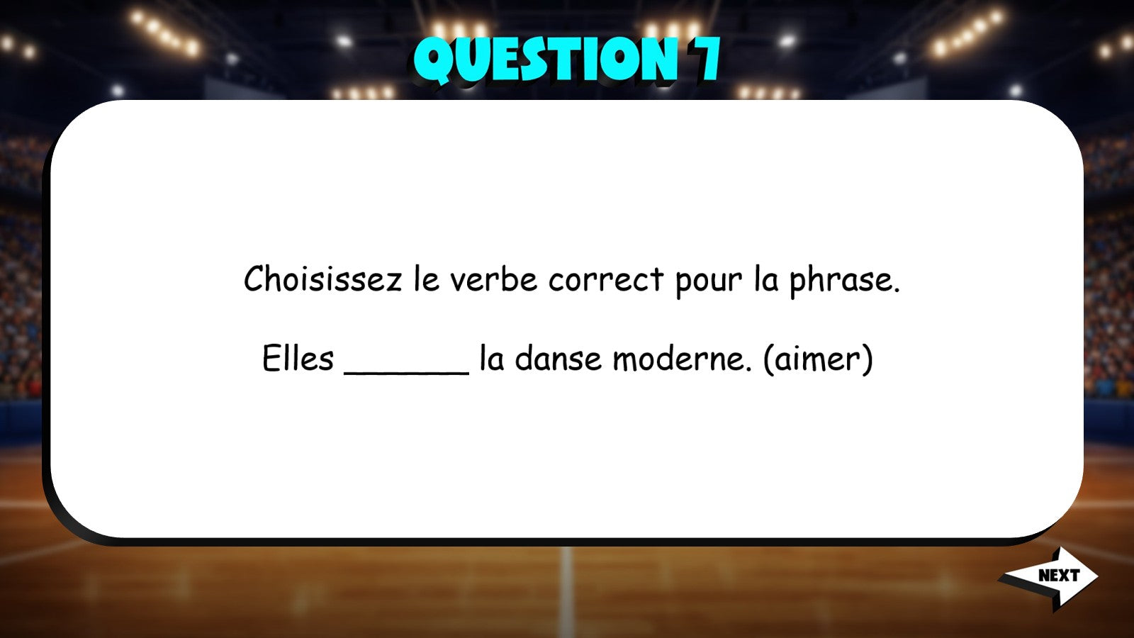 Fill In The Verb - Movies, Music & Games TRASHKETBALL French Game - No Prep