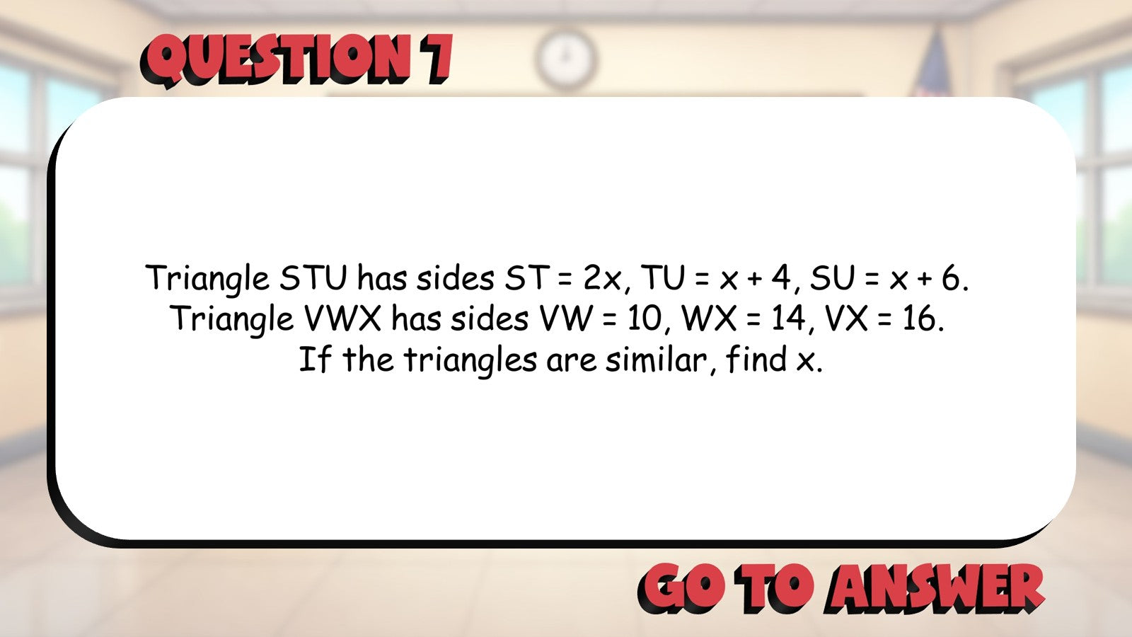 Similar Triangles BIG TERRIBLE GAME - No Prep Geometry Math Review Activity