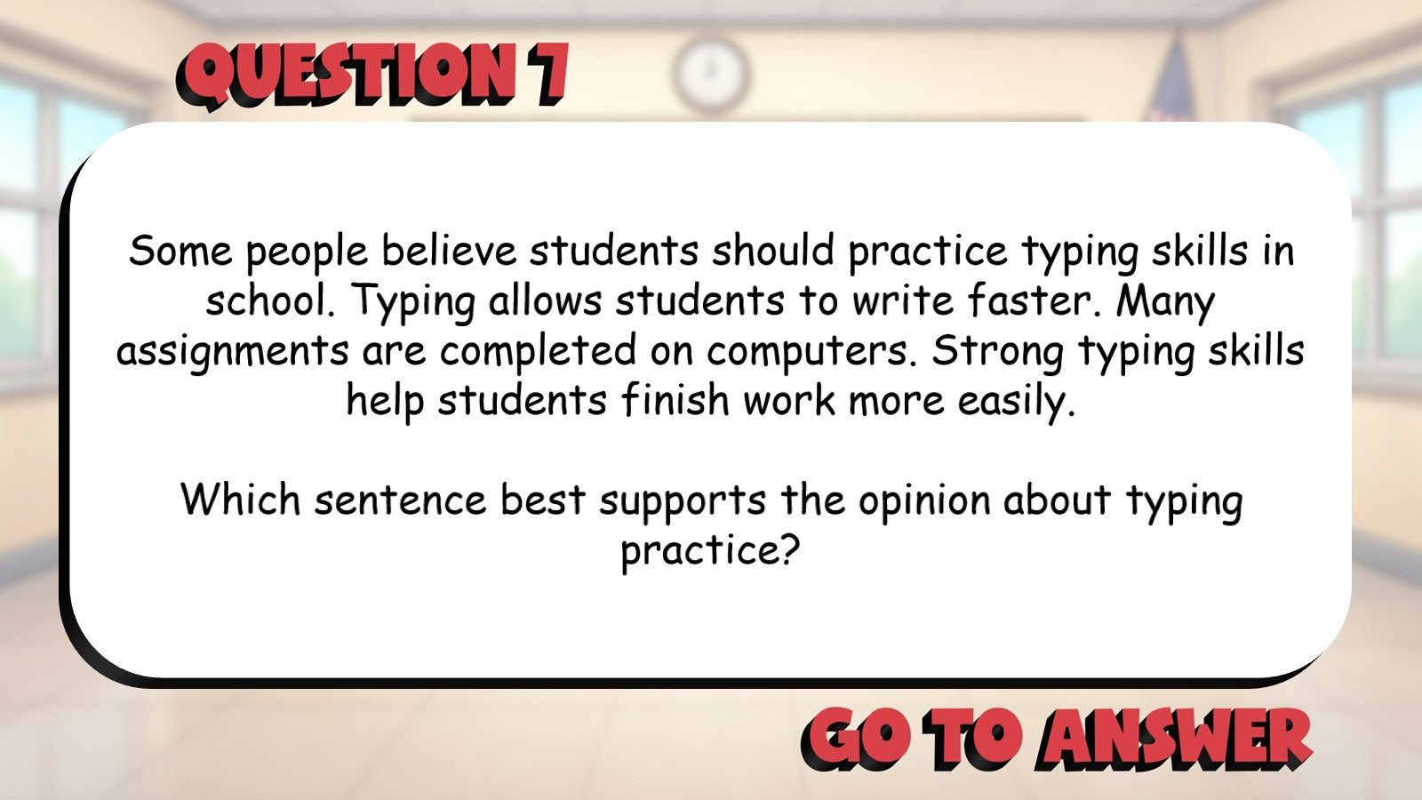 Identify Reasons That Support an Opinion BIG TERRIBLE GAME - Grade 4 ELA Review