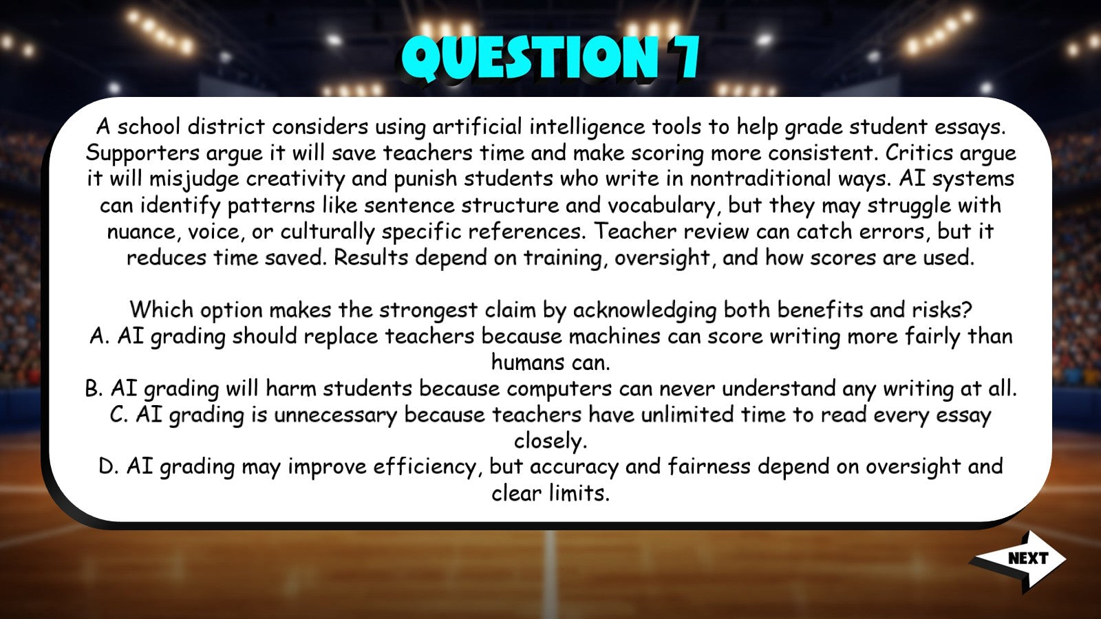 Strong Claims from Oversimplifications TRASHKETBALL ELA Game - No Prep Grade 11