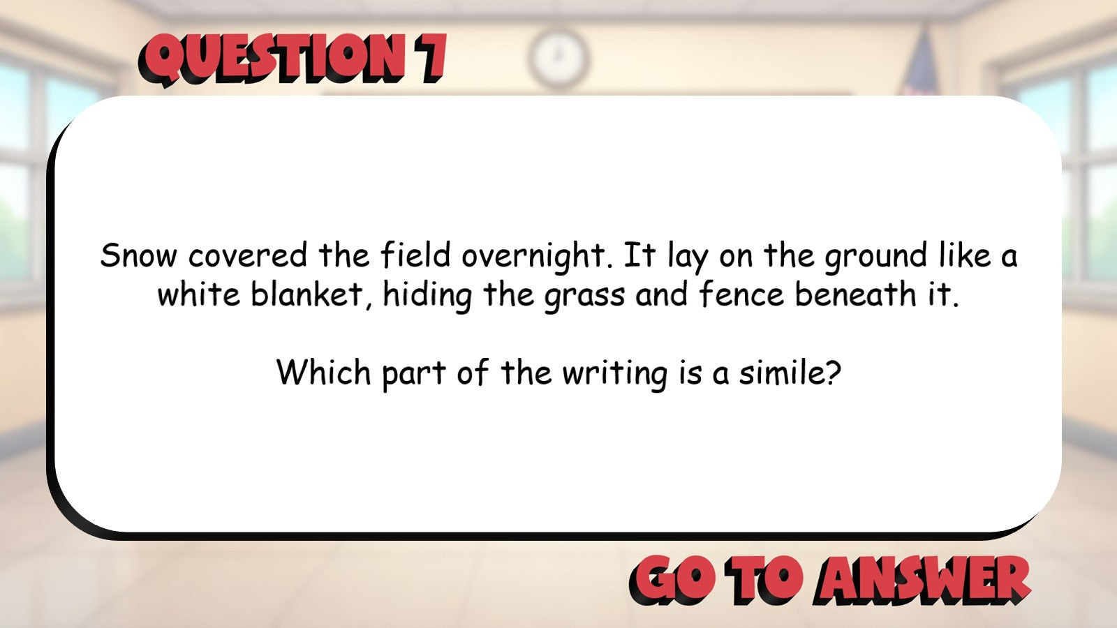 Identify Similes Using Like or As BIG TERRIBLE GAME - No Prep Grade 4 ELA Review