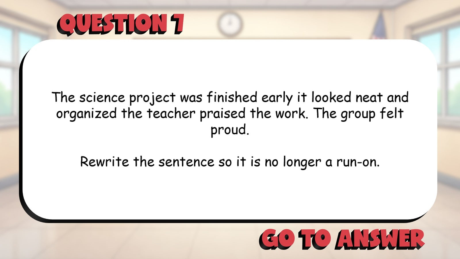 Run On Sentences & Incorrect Comma Usage BIG TERRIBLE GAME - Grade 5 ELA Review