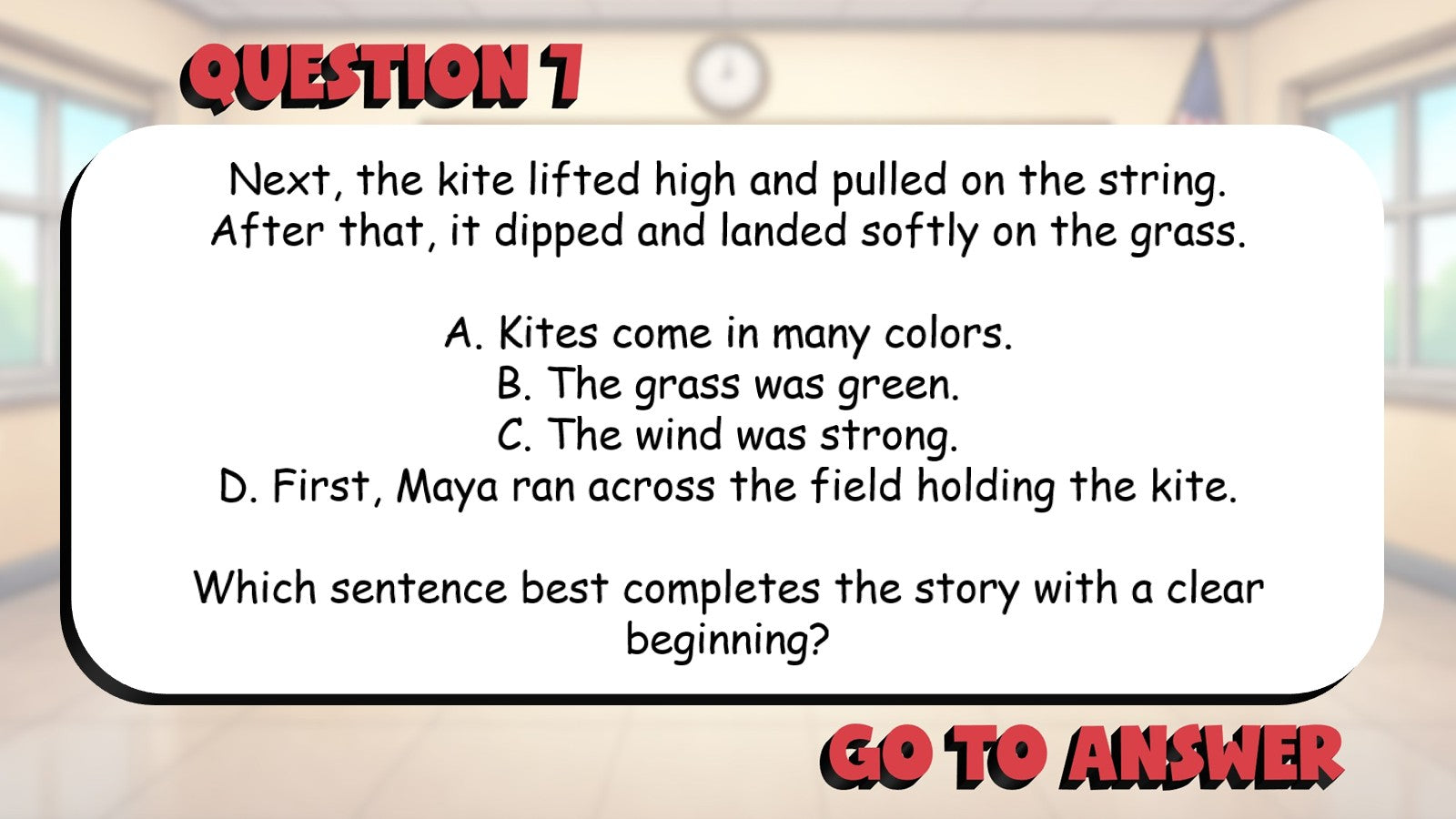 Identify Clear Beginnings Middles & Endings BIG TERRIBLE GAME - Grade 3 ELA