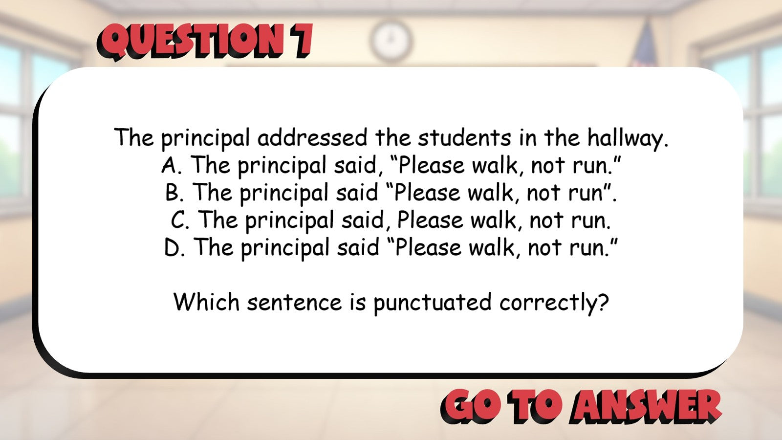 Identify Quotation Marks in Dialogue BIG TERRIBLE GAME - Grade 5 ELA Review