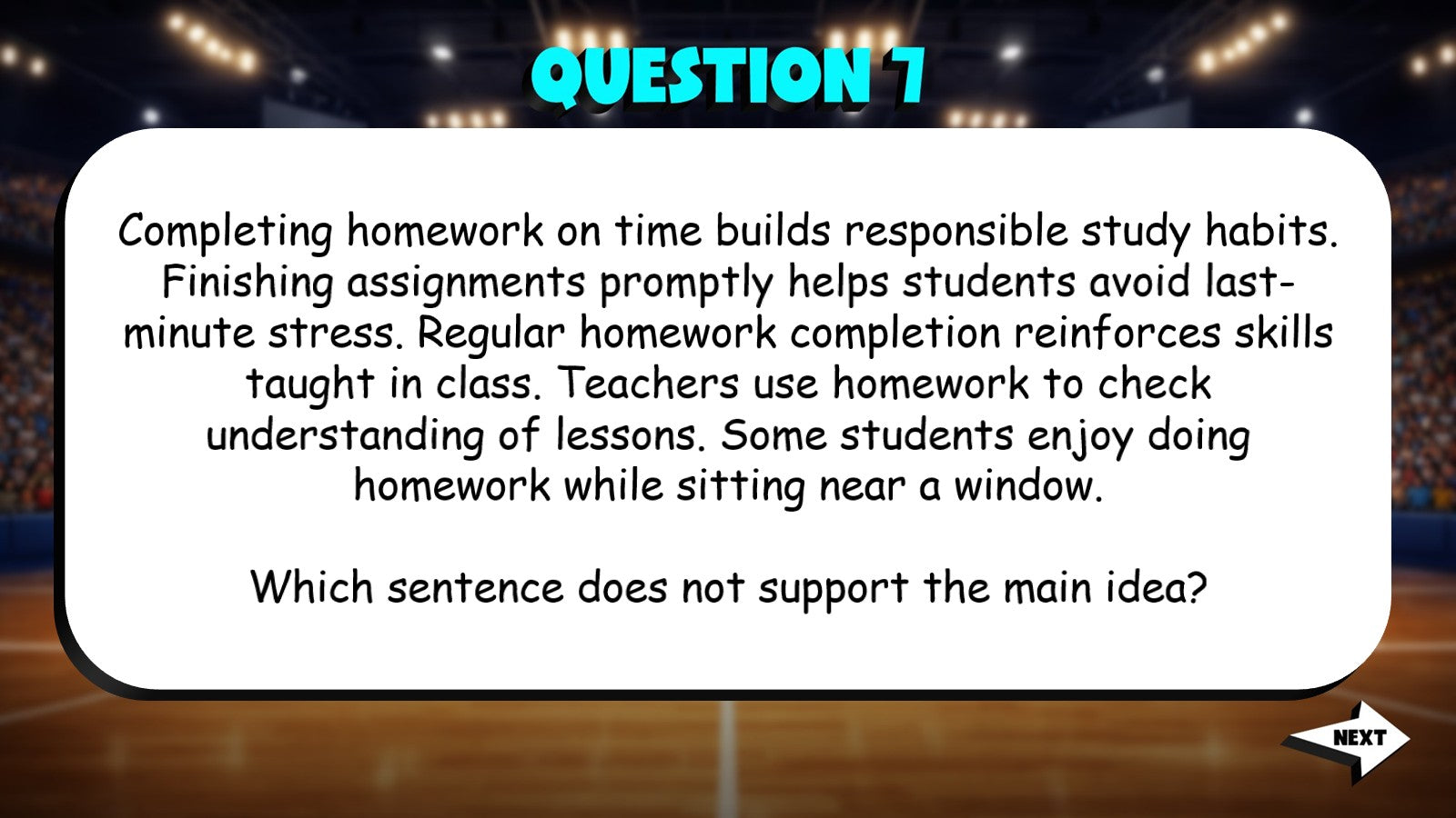 Evaluate Relevance of Supporting Details TRASHKETBALL ELA Game - No Prep Grade 7