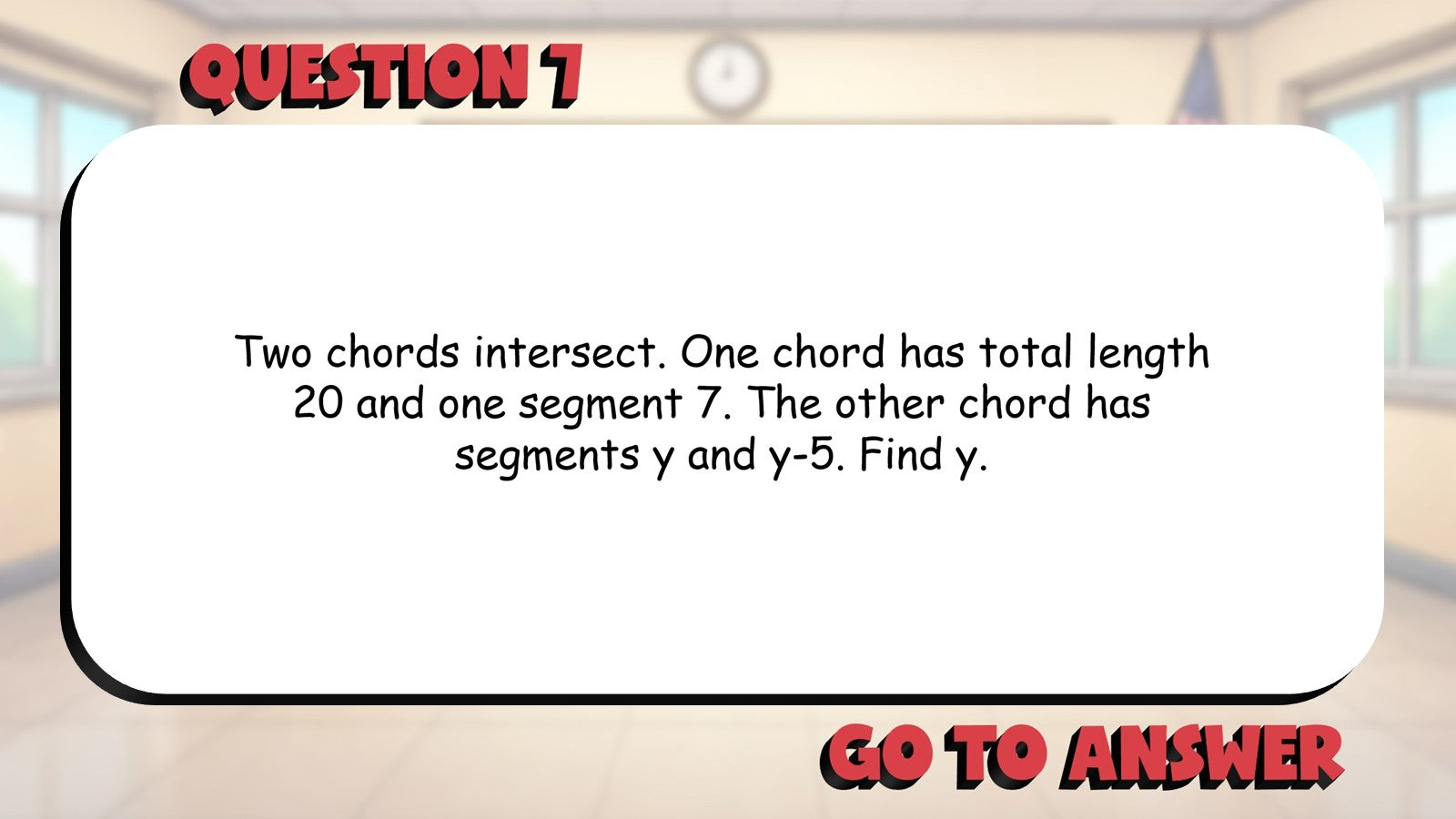 Chord Chord Power Theorem BIG TERRIBLE GAME - No Prep Geometry Math Review