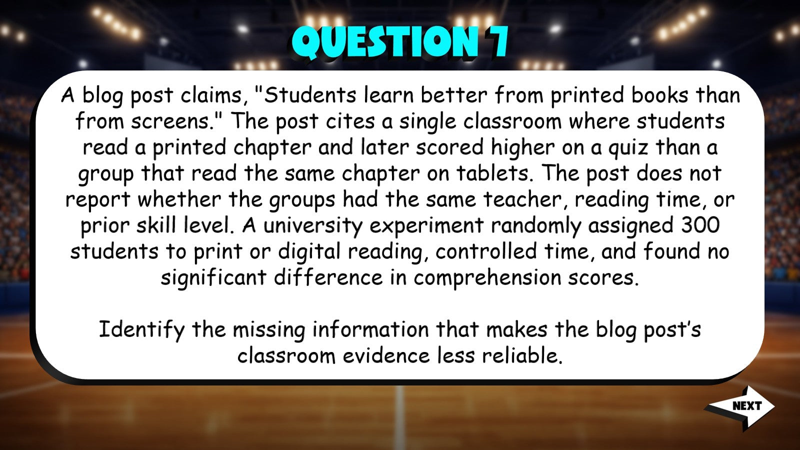 Evaluate Evidence Supporting Claims TRASHKETBALL ELA Game - No Prep Grade 10