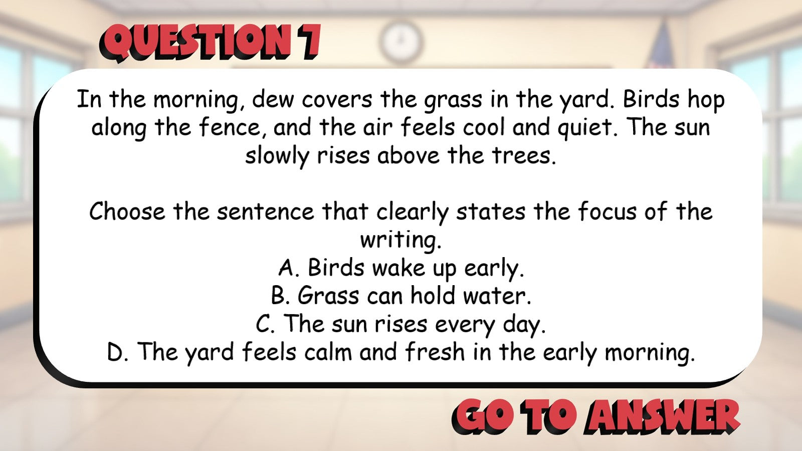 Identify Clear Topic Sentences BIG TERRIBLE GAME - No Prep Grade 4 ELA Review