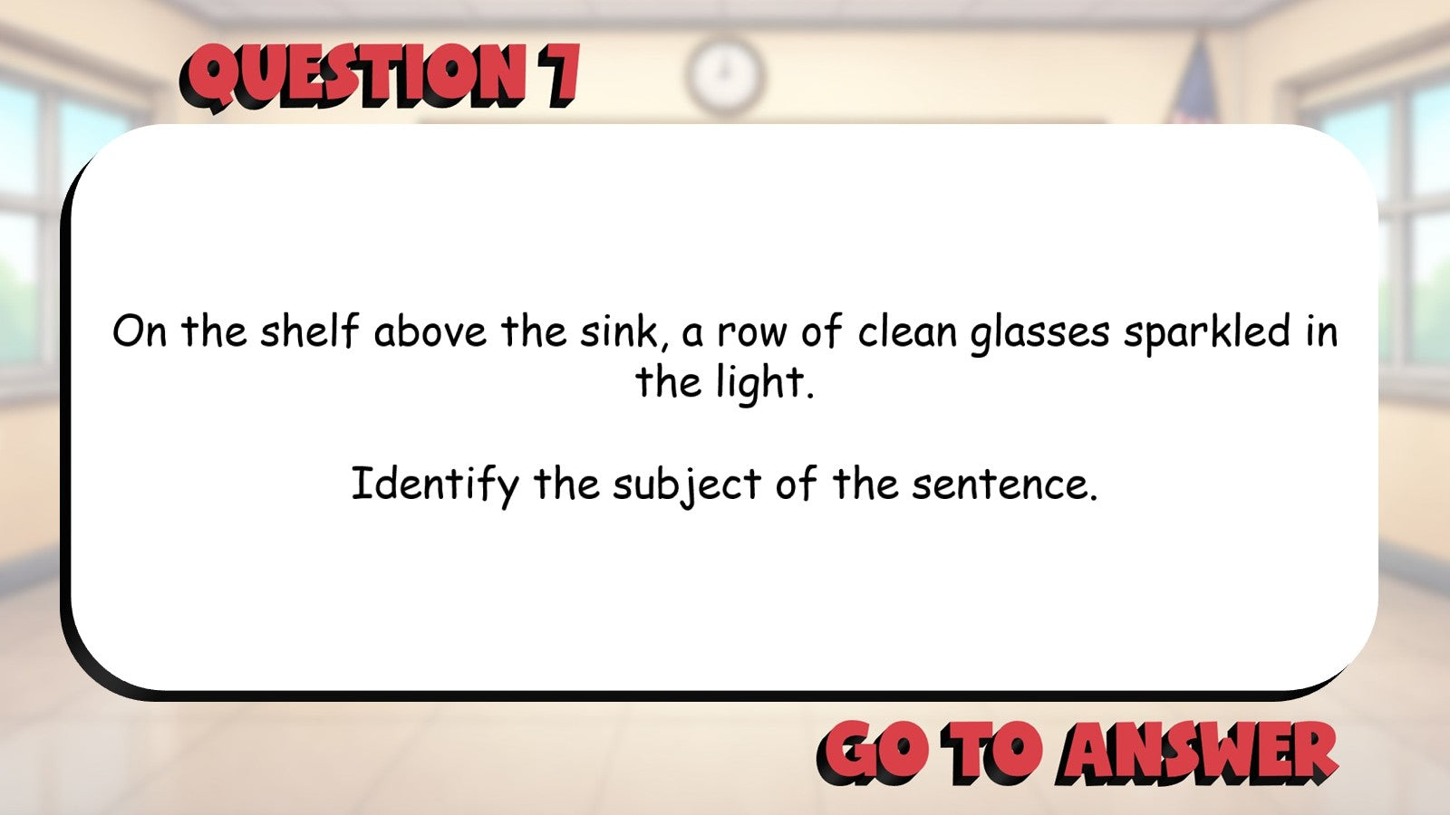 Identify the Subject of a Sentence BIG TERRIBLE GAME - Grade 3 ELA Review