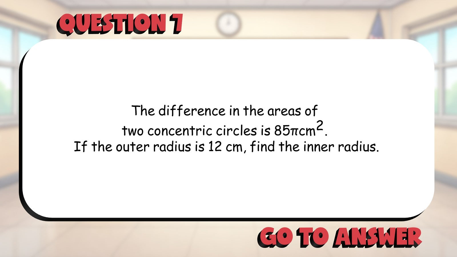 Area of a Circle BIG TERRIBLE GAME - No Prep Geometry Math Review Activity