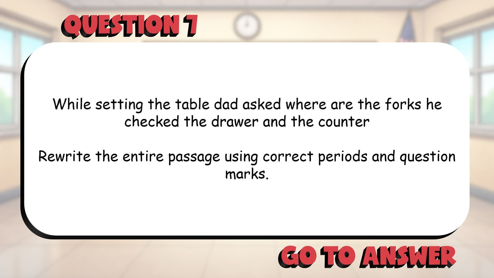 Identify Punctuation Errors BIG TERRIBLE GAME - No Prep Grade 3 ELA Review
