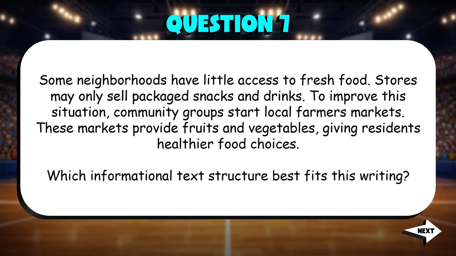 Identify Common Informational Text Structures TRASHKETBALL ELA Game - Grade 5
