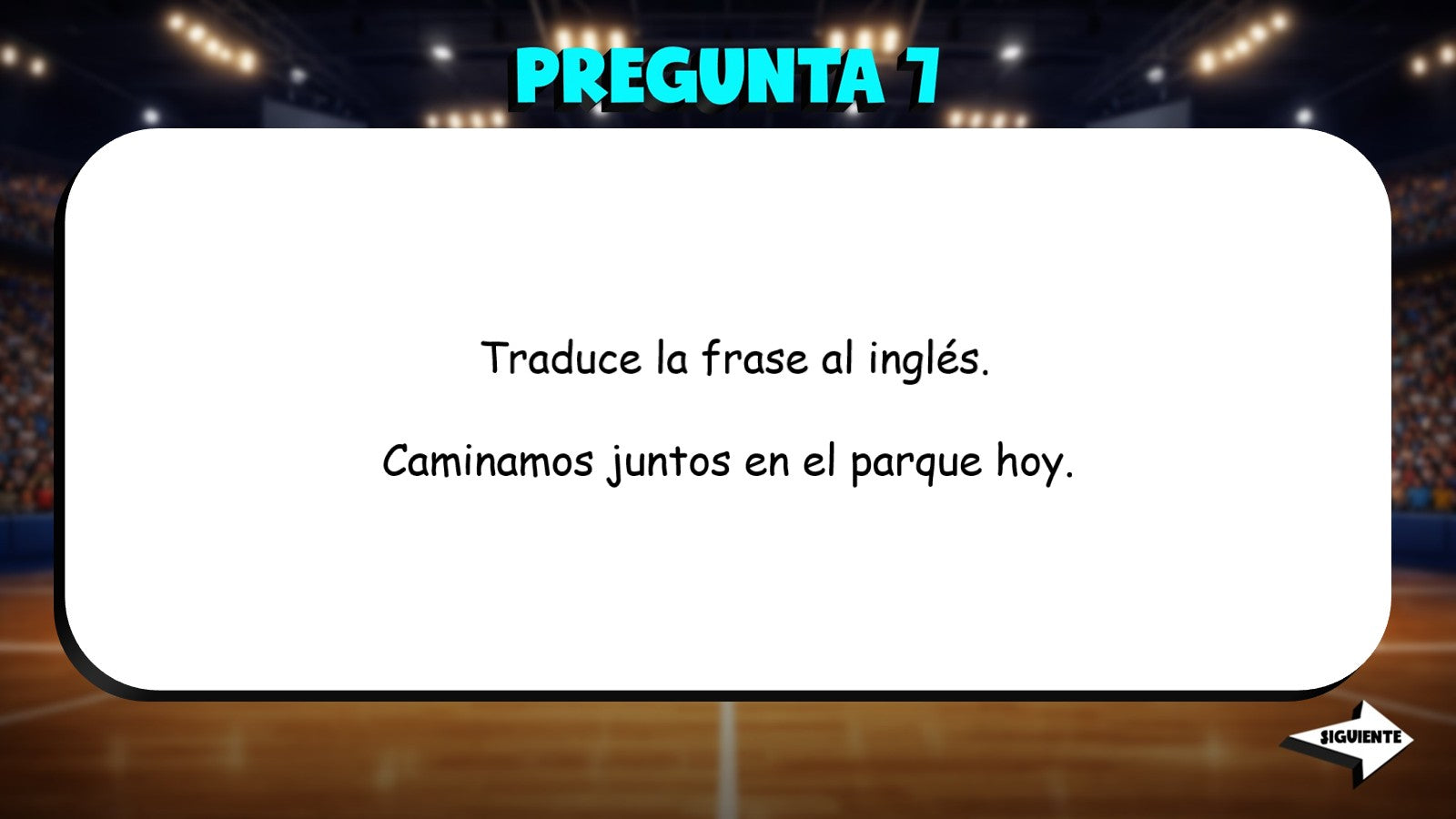 Translate Spanish to English - Community Services TRASHKETBALL Game - Spanish