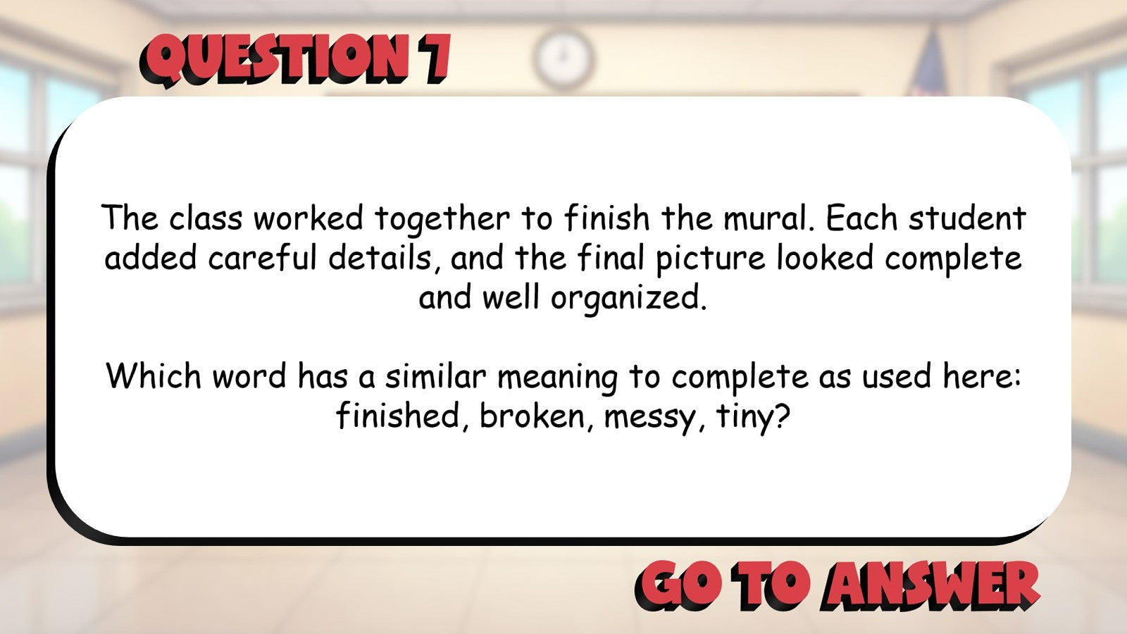 Identify Synonyms in Context BIG TERRIBLE GAME - No Prep Grade 4 ELA Review