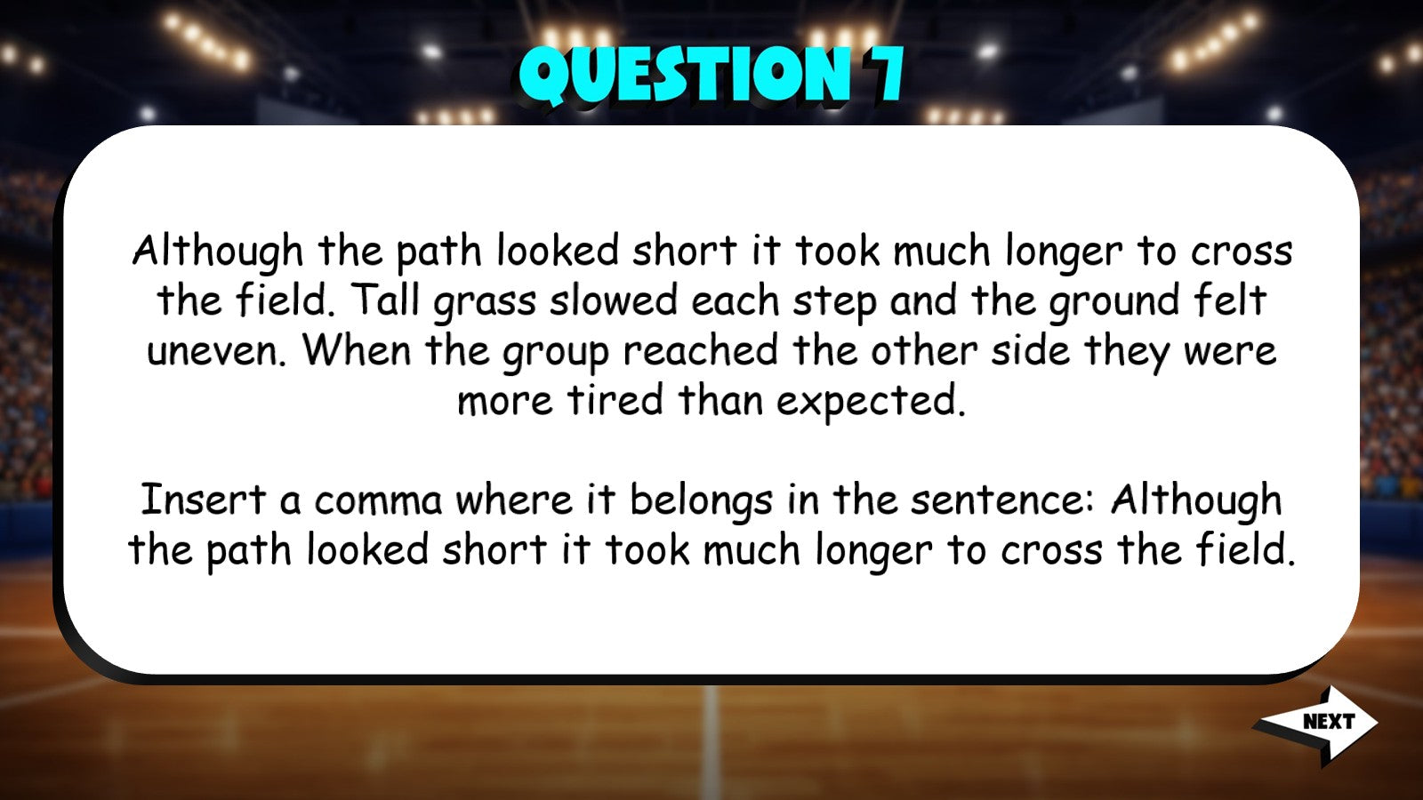 Identify Comma Usage in Complex Sentences TRASHKETBALL ELA Game - Grade 7