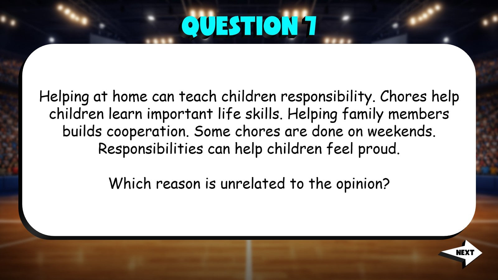 Identify Weak or Unrelated Reasons TRASHKETBALL ELA Game - No Prep Grade 4