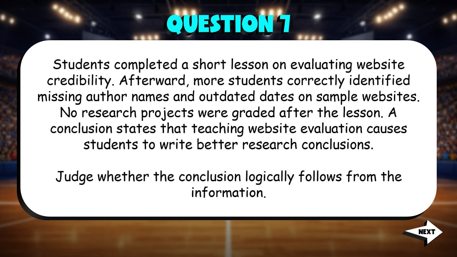 Alignment Between Evidence & Conclusions TRASHKETBALL ELA Game - No Prep Grade 8