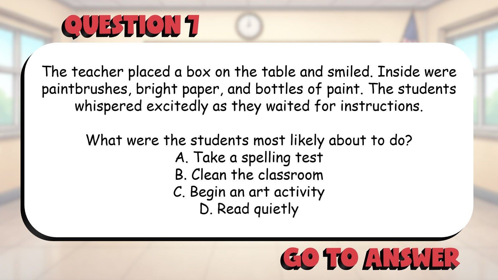 Ask & Answer Text Dependent Questions BIG TERRIBLE GAME - Grade 3 ELA Review