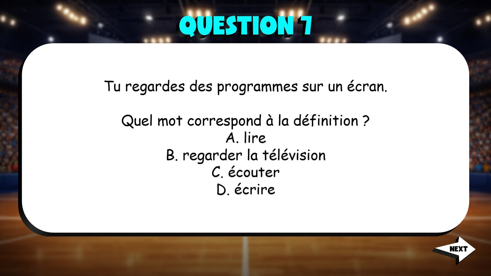 Match the Definition - Daily Activities TRASHKETBALL French Game - No Prep