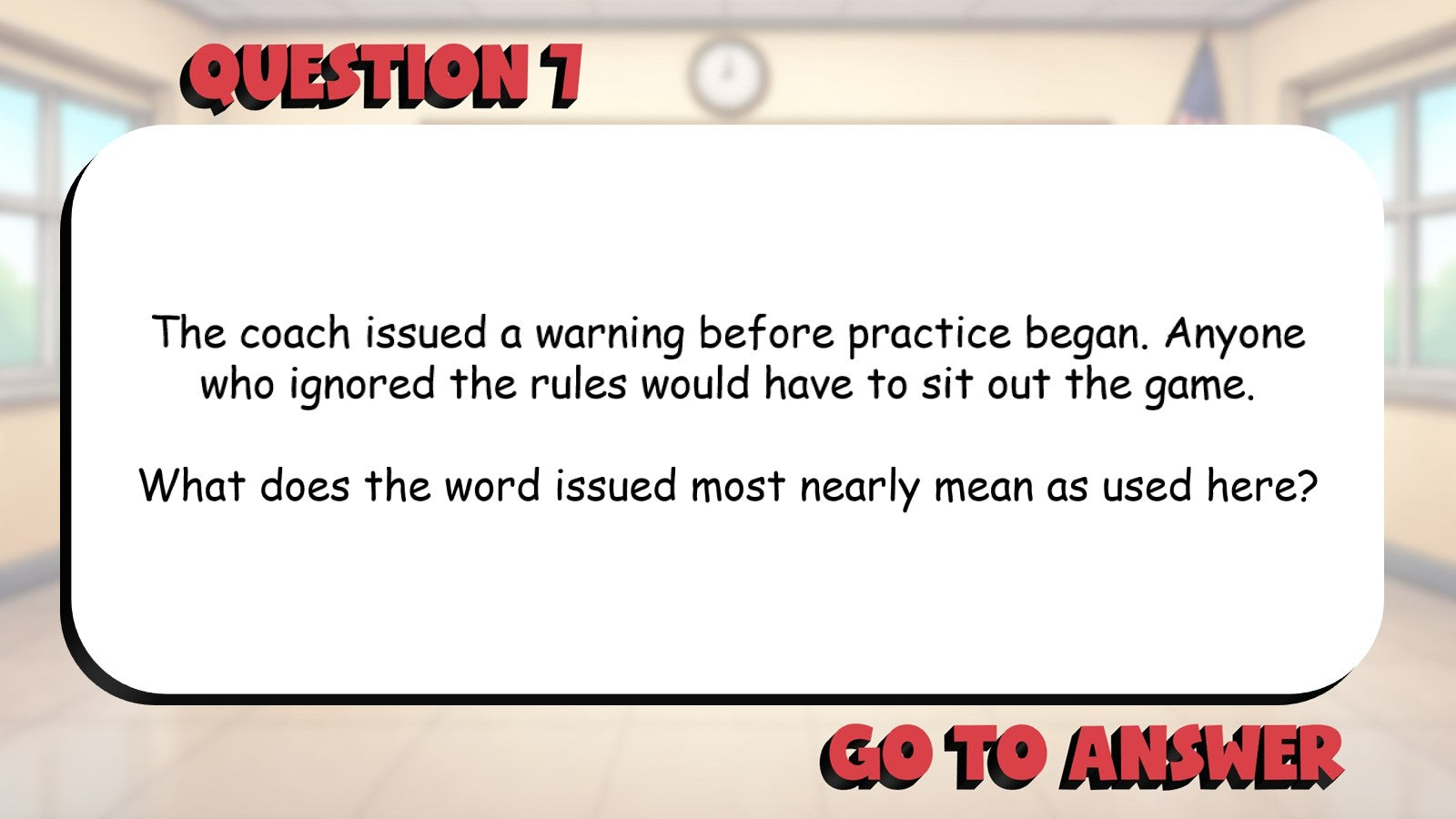 Using Context to Determine Word Meaning BIG TERRIBLE GAME - Grade 4 ELA Review