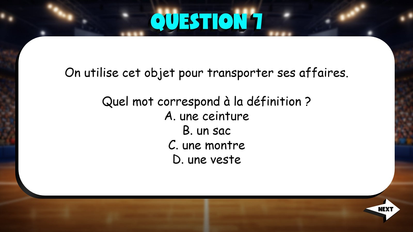 Match the Definition - Personal Style Items TRASHKETBALL French Game - No Prep