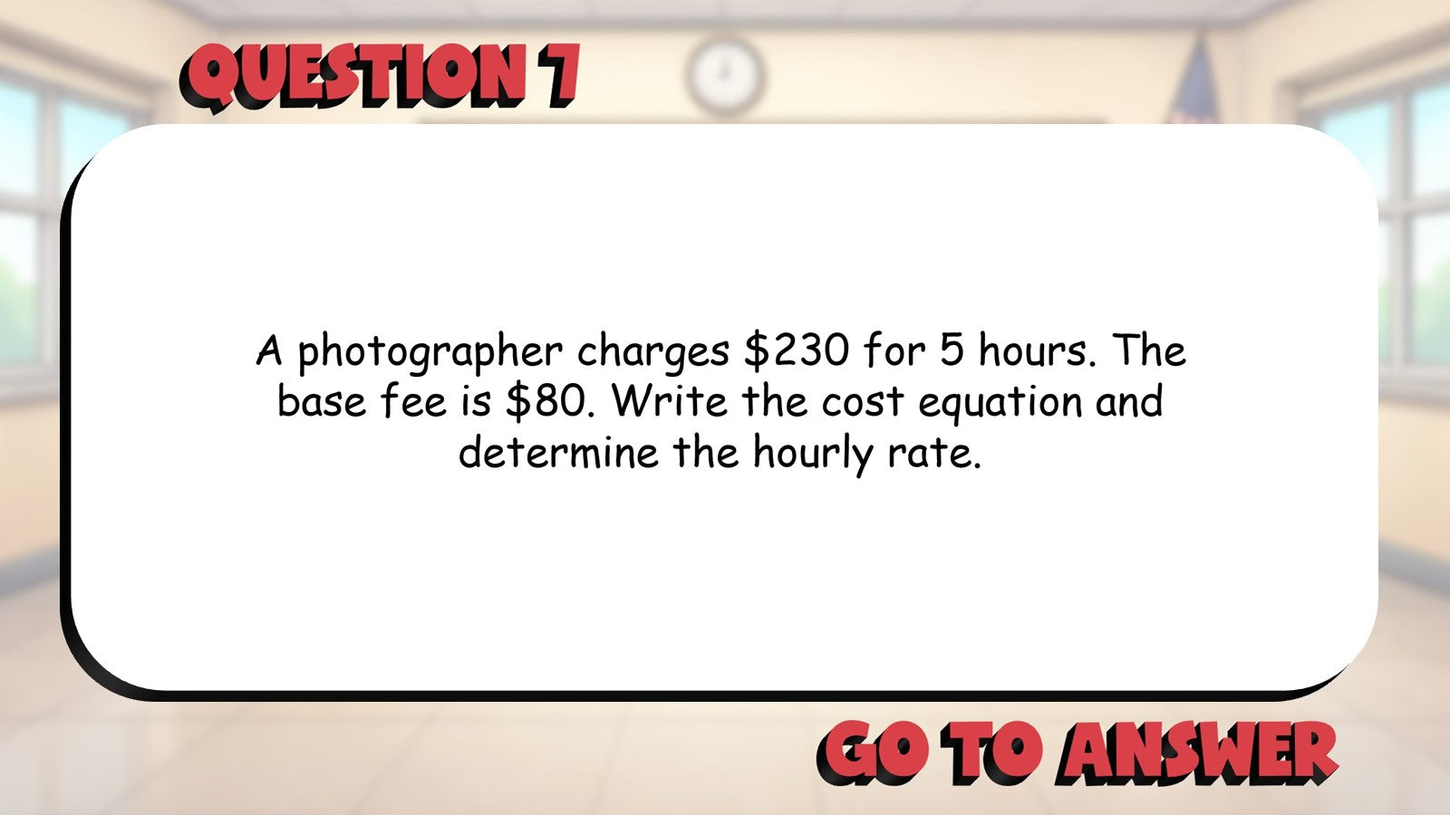 Initial Value Word Problems BIG TERRIBLE GAME - No Prep Algebra 1 Math Review