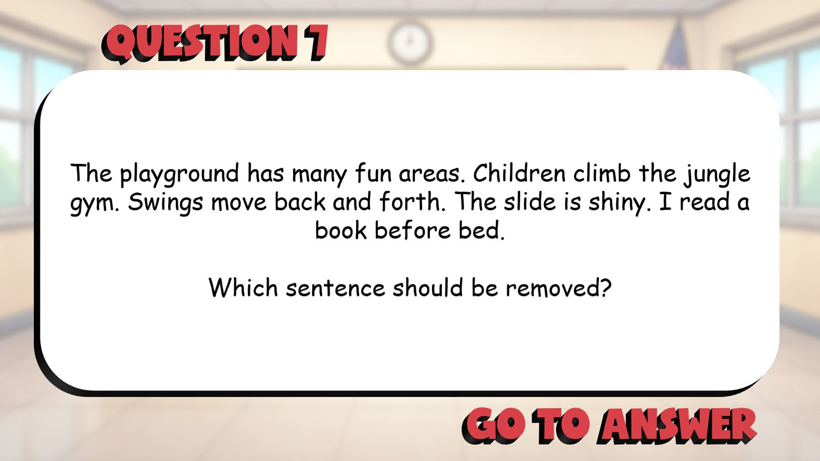 Identify Irrelevant or Repeated Details BIG TERRIBLE GAME - Grade 3 ELA Review