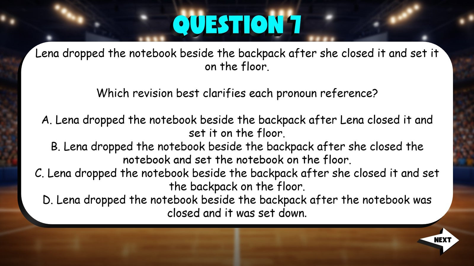Select Revisions for Pronoun Reference TRASHKETBALL ELA Game - No Prep Grade 5