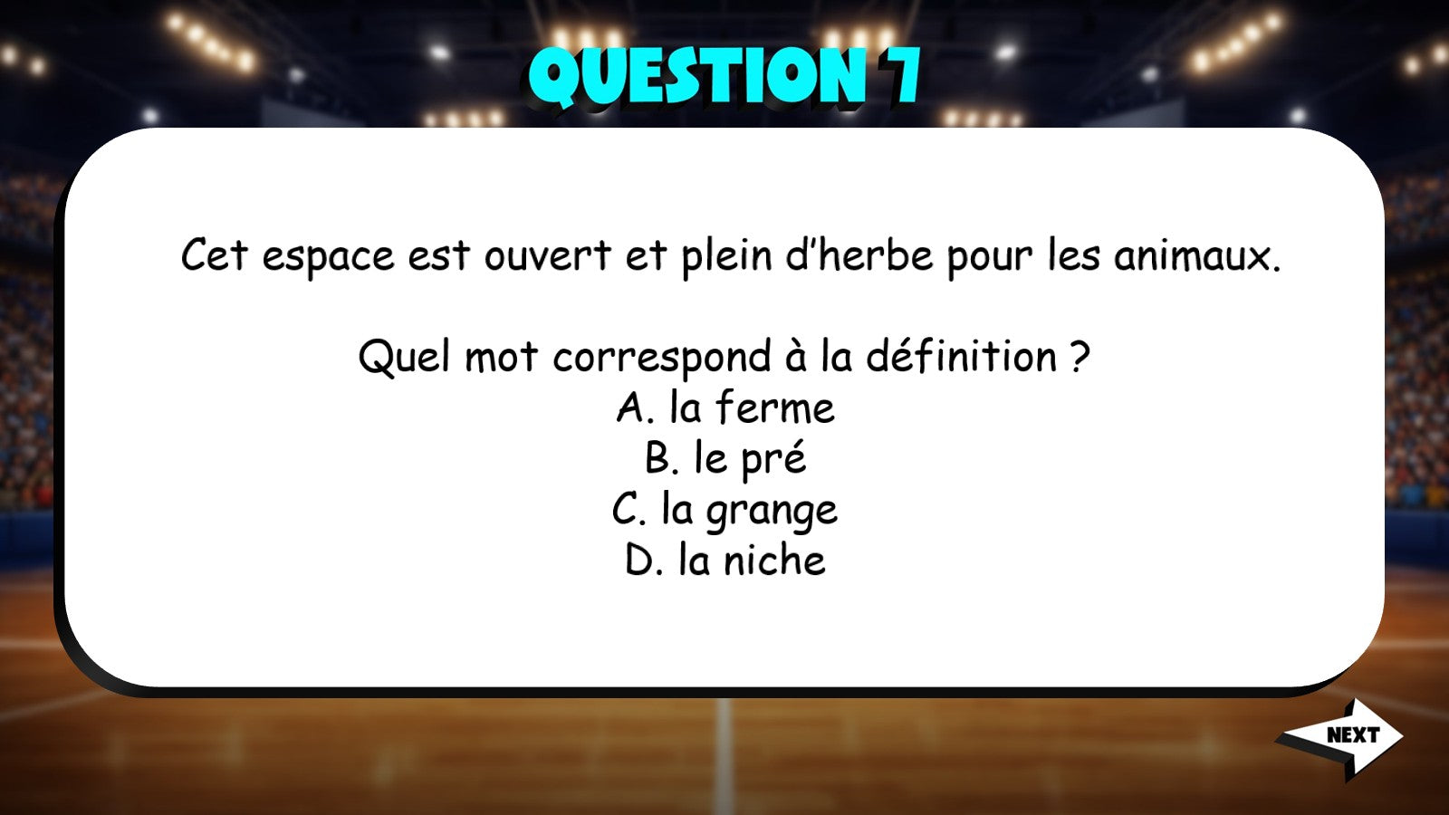 Match the Definition - Pets & Farms TRASHKETBALL French Game - No Prep Exercise