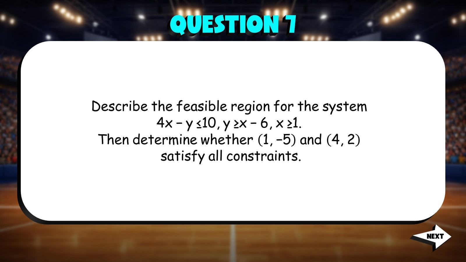 Systems of Inequalities Feasible Regions TRASHKETBALL Math Game - PreCalculus