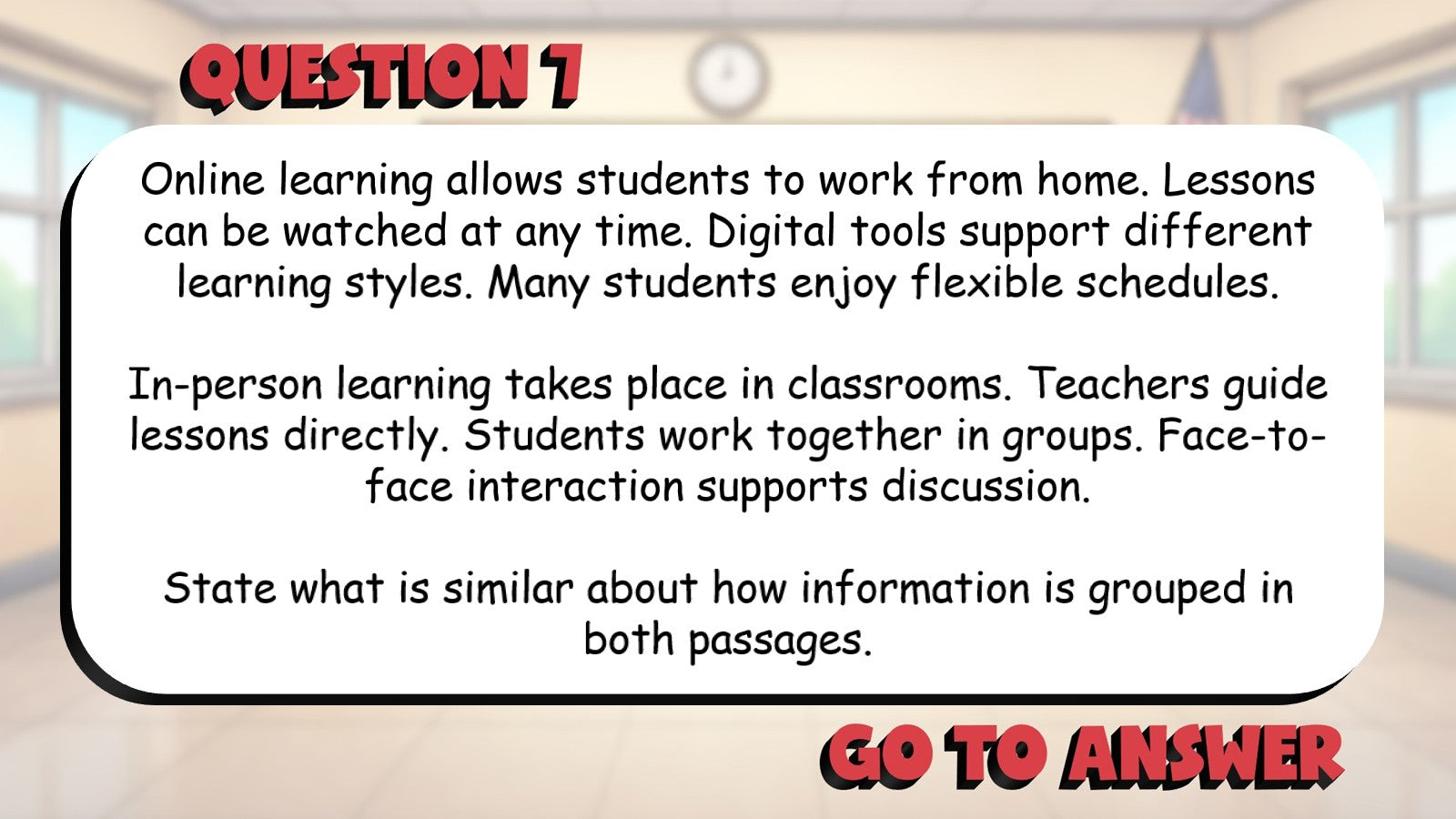 How Sections & Paragraphs Build Understanding BIG TERRIBLE GAME - Grade 5 ELA
