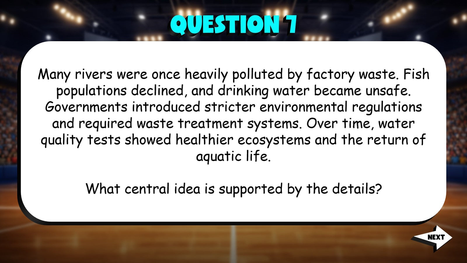 How Key Details Develop Central Ideas TRASHKETBALL ELA Game - No Prep Grade 8