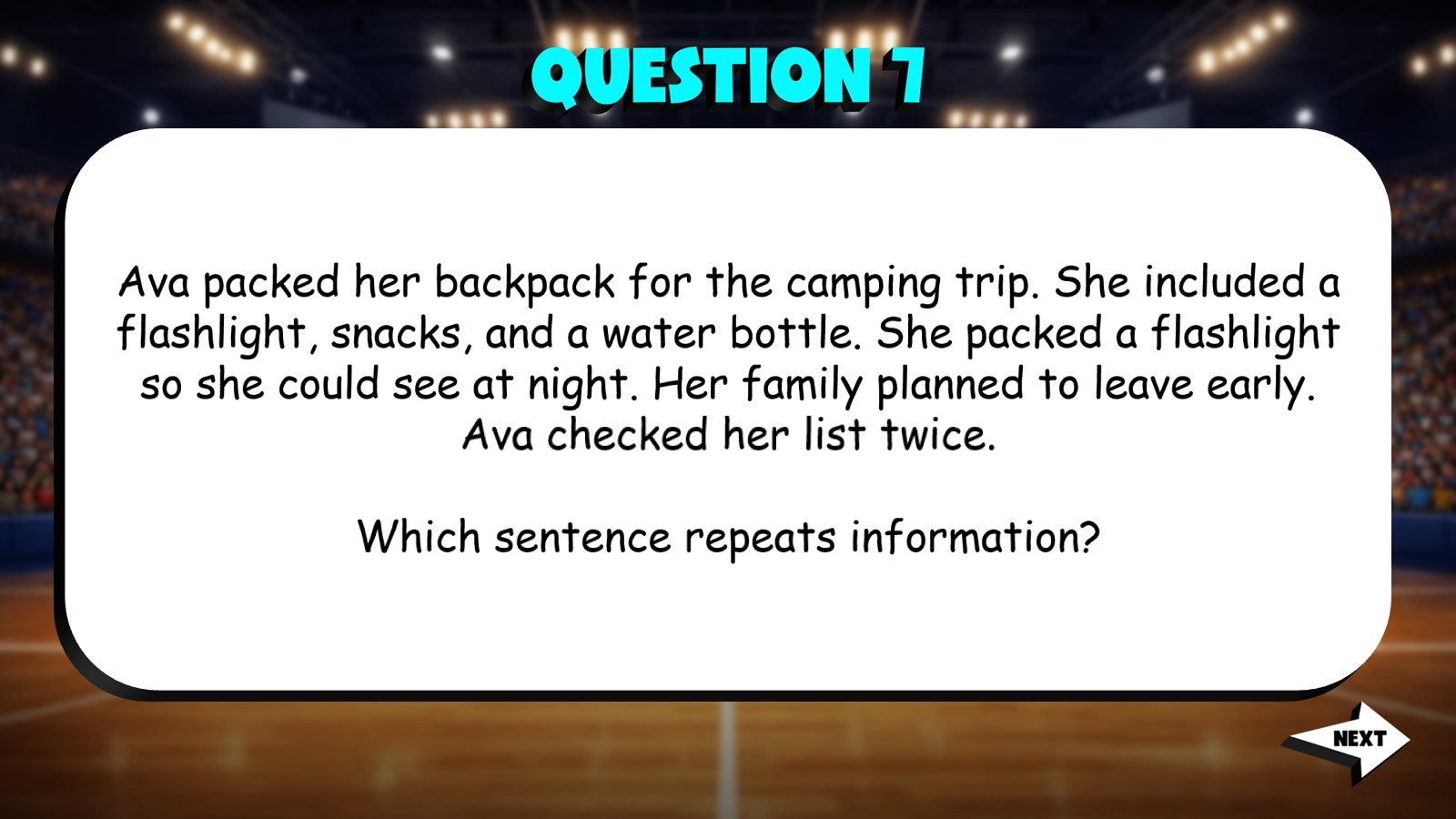 Identify Off Topic or Repetitive Information TRASHKETBALL ELA Game - Grade 4