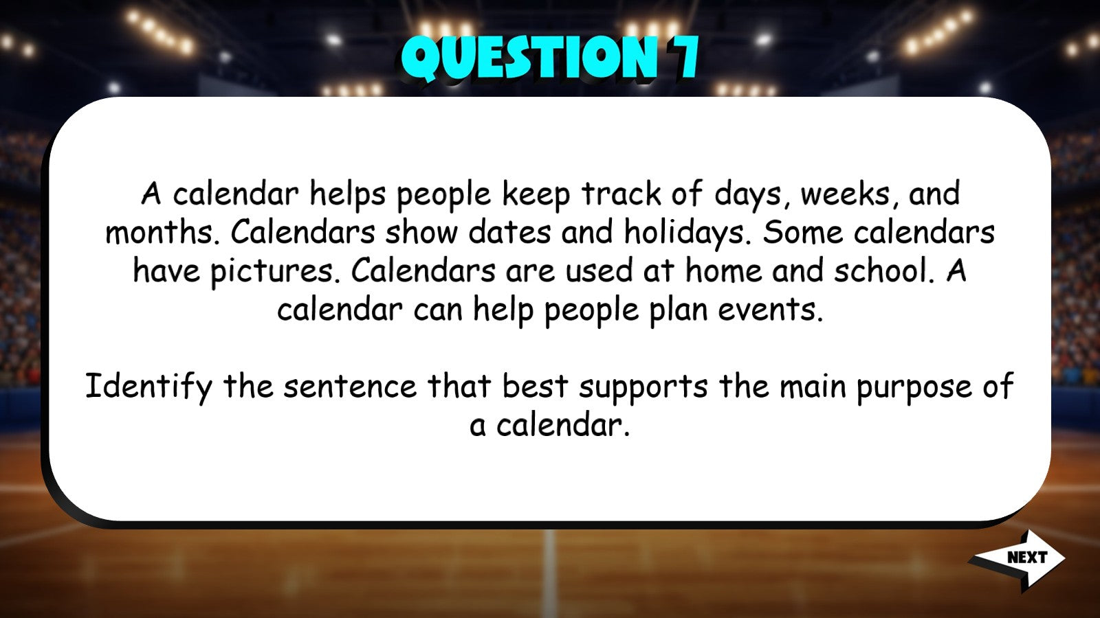 Identify Accurate & Relevant Facts TRASHKETBALL ELA Game - No Prep Grade 4