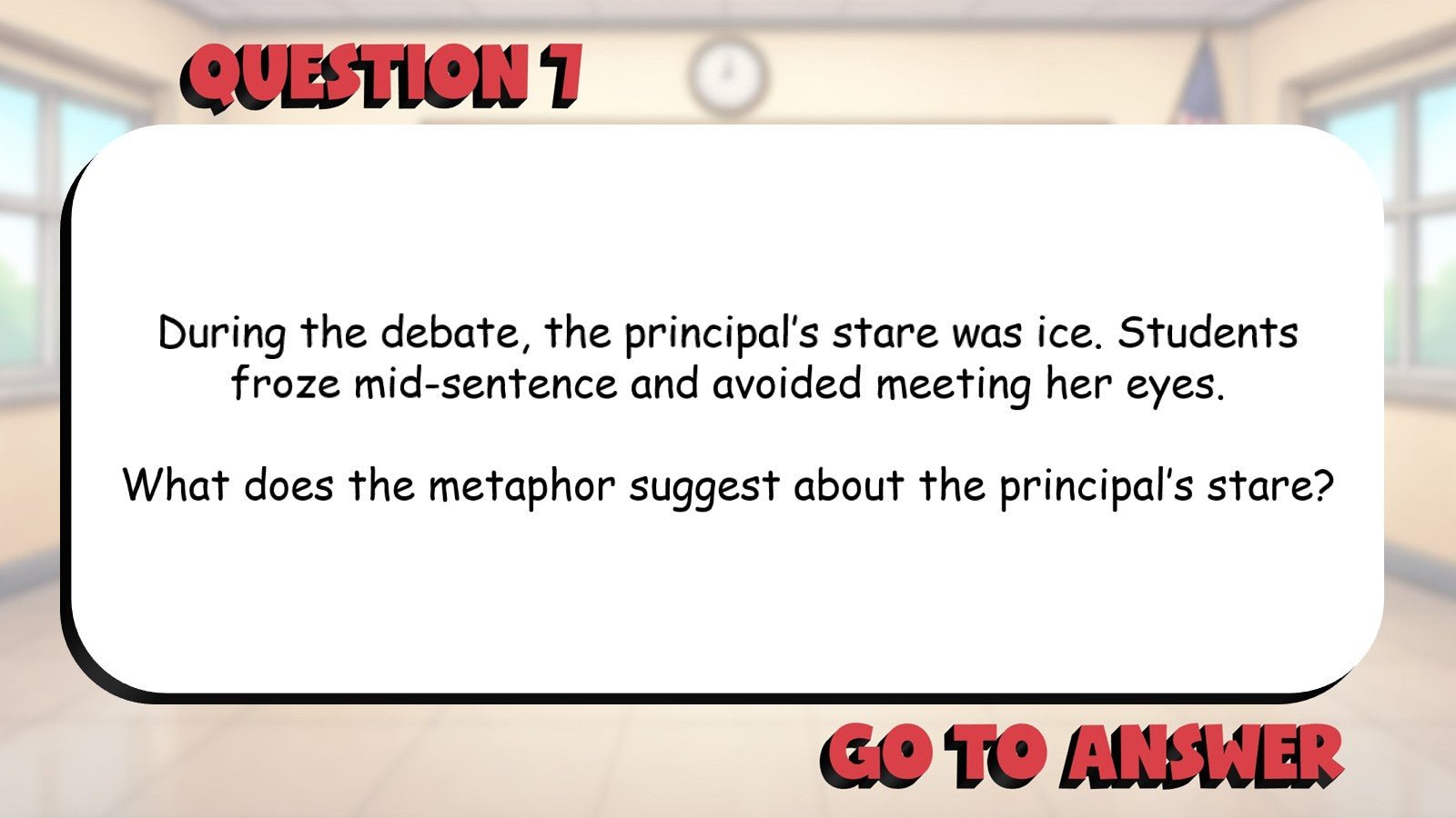Interpret the Meaning of Metaphors in Context BIG TERRIBLE GAME - Grade 4 ELA