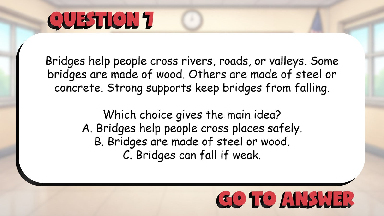 Main Idea of an Informational Paragraph BIG TERRIBLE GAME - Grade 3 ELA Review