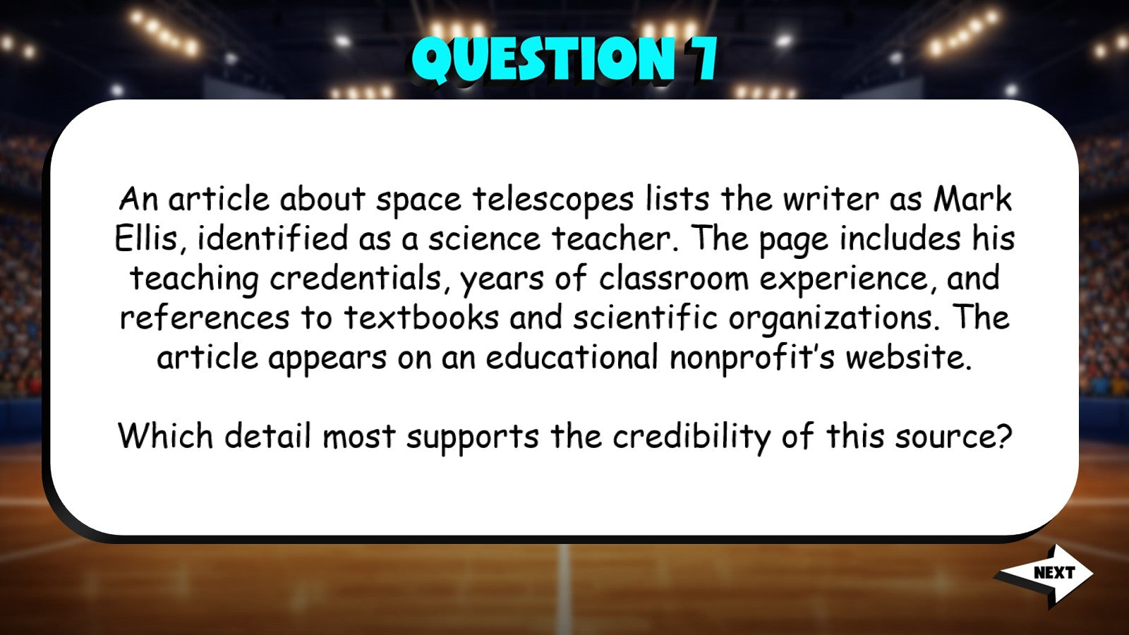 Identify Credible Sources TRASHKETBALL ELA Game - No Prep Grade 6 Review