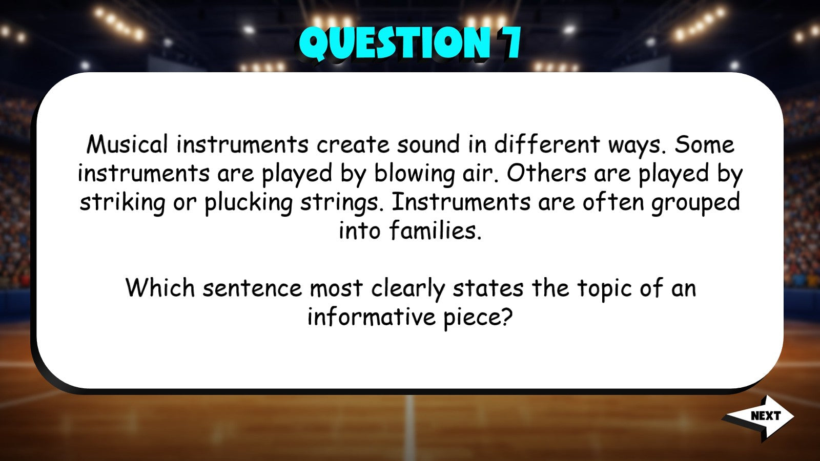 Identify Clear Introductions to Topics TRASHKETBALL ELA Game - No Prep Grade 4